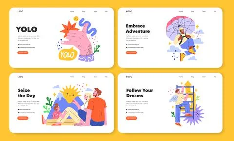 YOLO concept Flat Vector illustration. Illustrazione stock