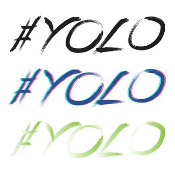 Yolo set text Stock Illustration