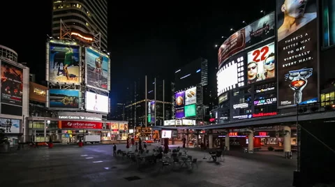 Yonge-Dundas Square in Time-Lapse, Toronto, Ontario, Canada Stock Footage 42390480
