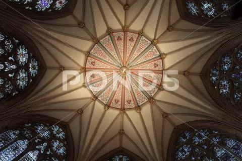 York minster cathedral interior Stock Photos
