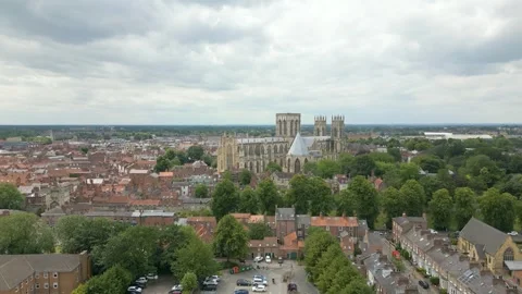 York Minster by drone Stock Footage 246379297