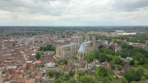 York Minster by drone Stock Footage 246379449