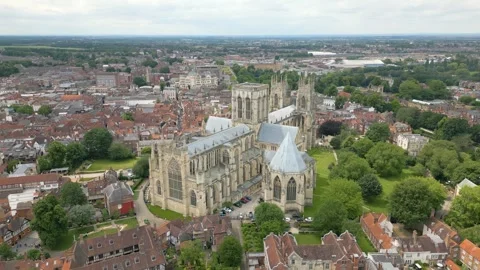 York Minster by drone Stock Footage 246379609