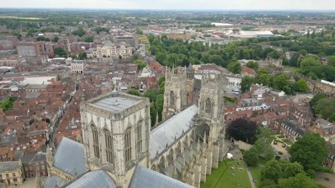 York Minster by drone Stock Footage 246379729
