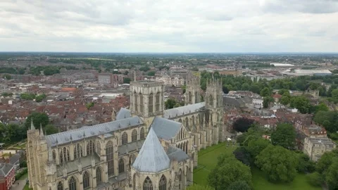 York Minster by drone Stock Footage 246379732