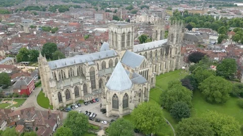 York Minster by drone Stock Footage 246379978