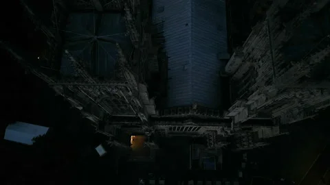 York Minster facade aerial, dramatic high angle descent at dusk Stock Footage 204923636