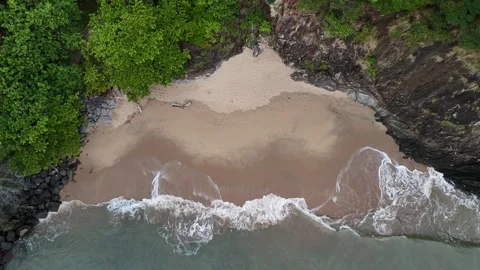 Yorkeys Knob Beach, Cairns Region, Queensland, Australia: 4K Aerial Sunrise Stock Footage 313015953