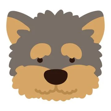 Yorkshire Terrier simple flat colored Stock Illustration