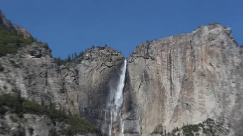 Yosemite Falls Close to wide pull Stock Footage 49405444