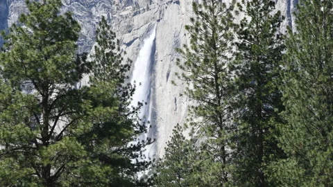 Yosemite Falls in the Distance Stock Footage 186221888