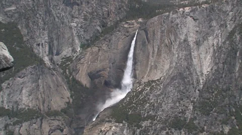 Yosemite falls from a distant view point in Yosemite National Park 스톡 동영상 37585612