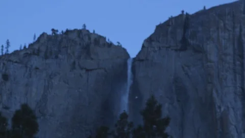 Yosemite Falls at Dusk Stock Footage 122400213