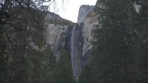 Yosemite Falls Half Dome in Background Stock Footage 122401275