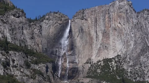 Yosemite Falls Pan up Stock Footage 49405410