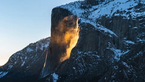 Yosemite Firefall Stock Footage