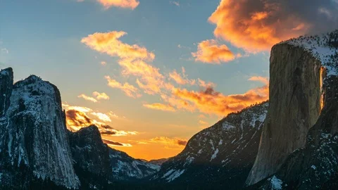 Yosemite Firefall Sunset Stock Footage 125066131
