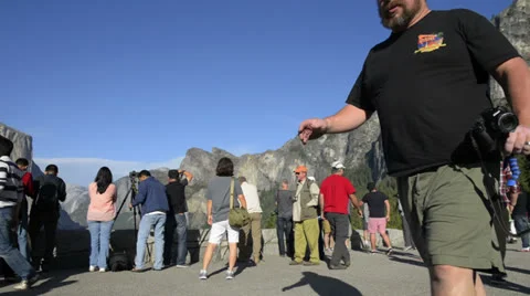Yosemite LM25 Dolly Circular L Tunnel View Crowd Editorial Stock Footage