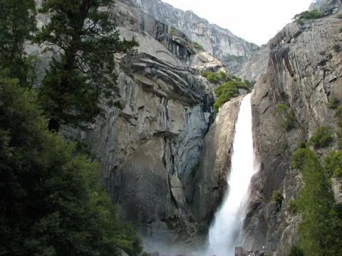 Yosemite lower falls up close Stock Photos