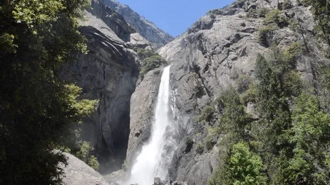 Yosemite Lower Falls Wide Video stock 91797355
