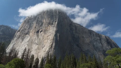 Yosemite National Park - Climbers Climbing El Capitan - Time Lapse Stock Footage
