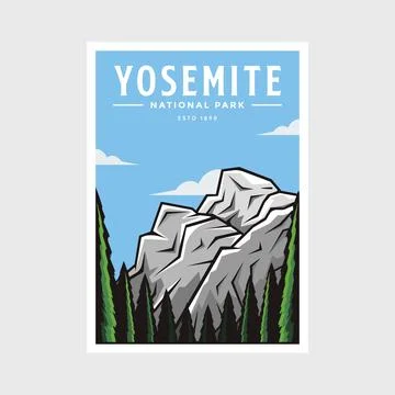 Yosemite National Park poster vector illustration design Stock Illustration