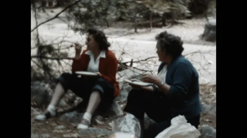Yosemite Picnic 1957 Stock Footage 168320656