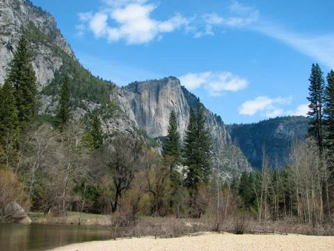Yosemite river beach Stock Photos