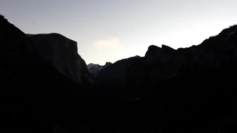 Yosemite Sunrise Time lapse, with El Capitan and Waterfall in View Stock Footage 145476571