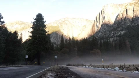 Yosemite Sunrise Time lapse with Moving Glow on Mountains Stock Footage 146564599