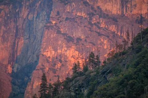 Yosemite Sunset Cliffs Stock Photos