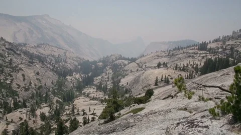 Yosemite in Thick Smoke Stock Footage 79543793
