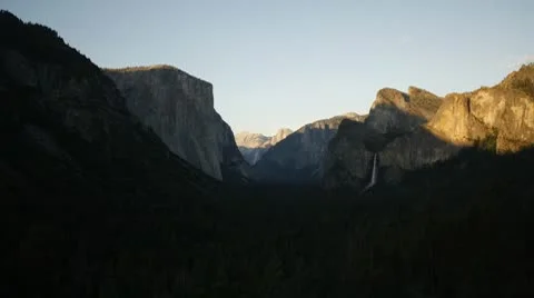Yosemite Timelapse Sunset to Night 02 Pan HD Stock Footage