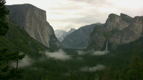 Yosemite Tunnel View Panorama Time Lapse x20 Stock Footage