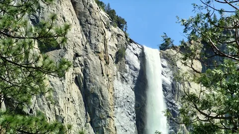 Yosemite Valley Bridal Fall Stock Footage