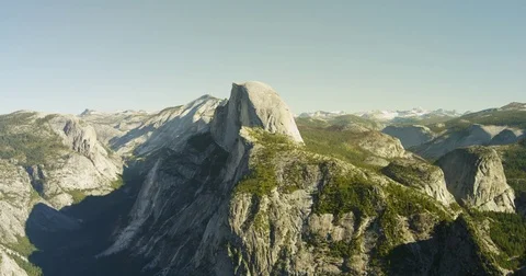 Yosemite Valley can be seen from Glacier Viewpoint during noon at the Yosemite Stock Footage 81624218