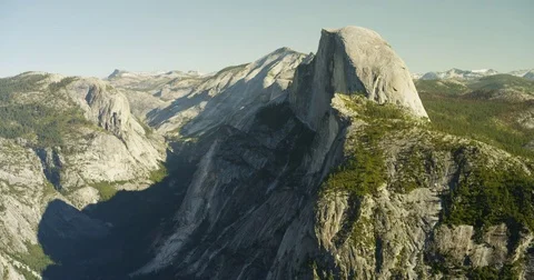 Yosemite Valley can be seen from Glacier Viewpoint during noon at the Yosemite Stock Footage 81624251