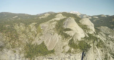Yosemite Valley can be seen from Glacier Viewpoint during noon at the Yosemite Stock Footage 81624384