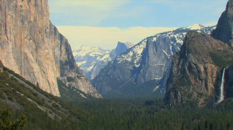 Yosemite Valley CU Pan Stock Footage