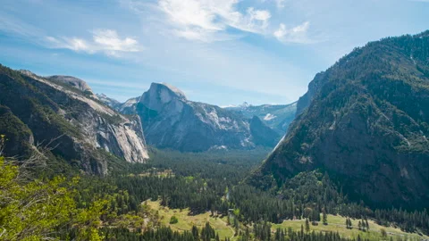 Yosemite Valley Panoramic View Stock Footage 163825985