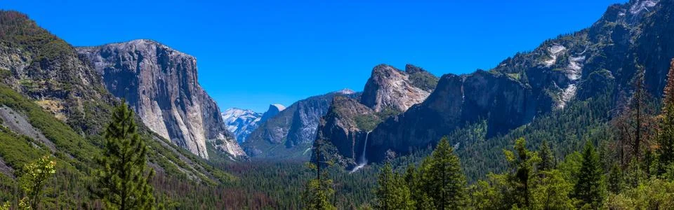 Yosemite Valley Panoramica Stock Photos