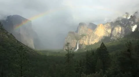 Yosemite Valley Rainbow Stock-Footage 10595883