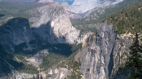Yosemite valley view time lapse from Panorama trail Stock Footage 56133440