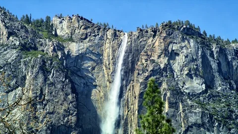 Yosemite Valley Water Fall Stock Footage 77030304