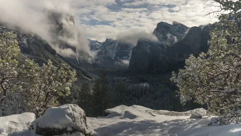 Yosemite Valley Winter Timelapse Stock-Footage 168876308