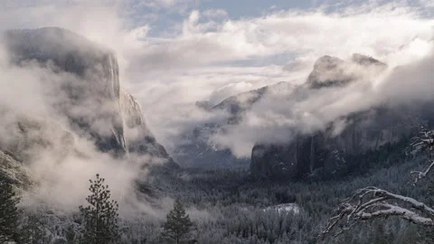 Yosemite Valley Winter Timelapse Stock-Footage 168877221