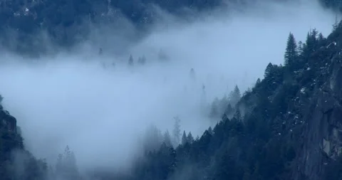 Yosemite Winter Storm Clearing 4K 24P Stock Footage 247995605