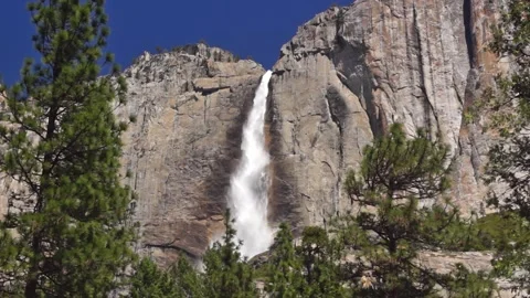 Yosimite waterfall, high part Stock Footage 88929323