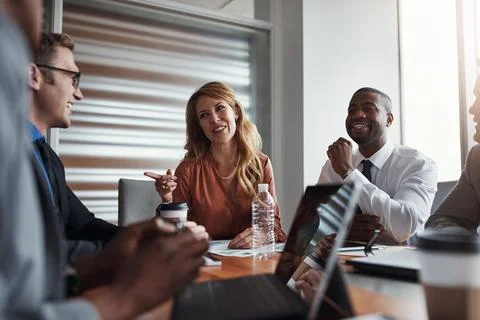 You always come up with the sharpest ideas. a group of businesspeople having a Stock Photos