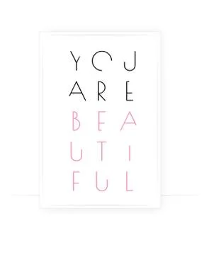 You are beautiful, vector. Positive thought, affirmation Stock Illustration